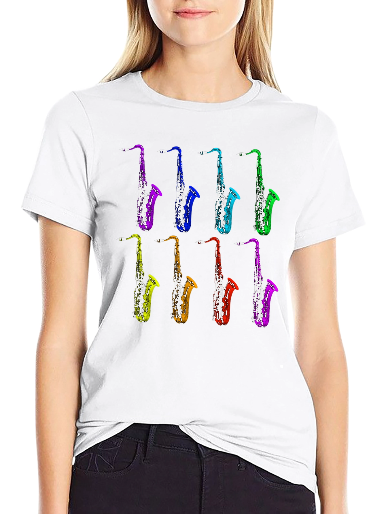 Saxophone Music T-Shirt - Colorful Jazz Design