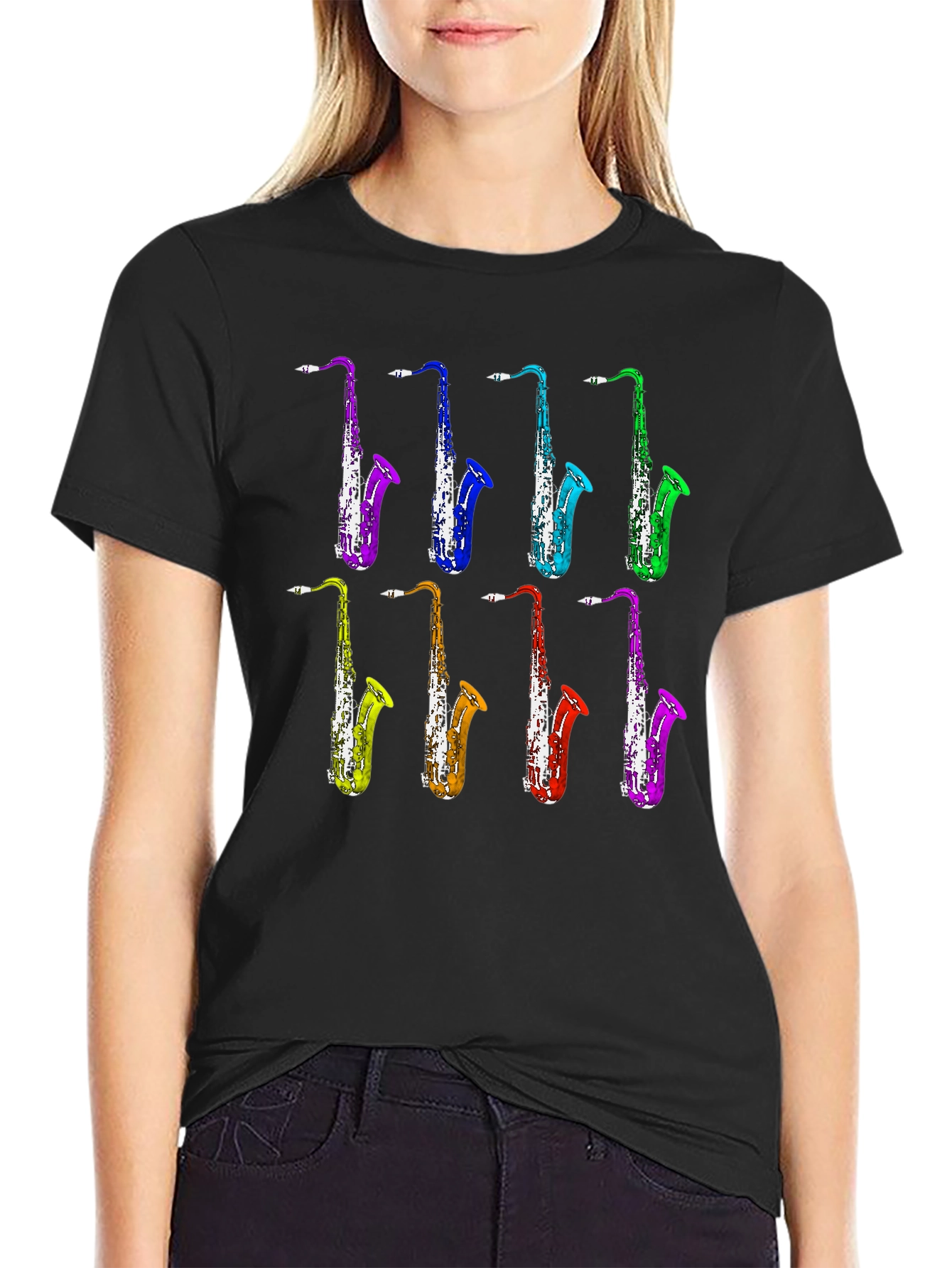 Saxophone Music T-Shirt - Colorful Jazz Design
