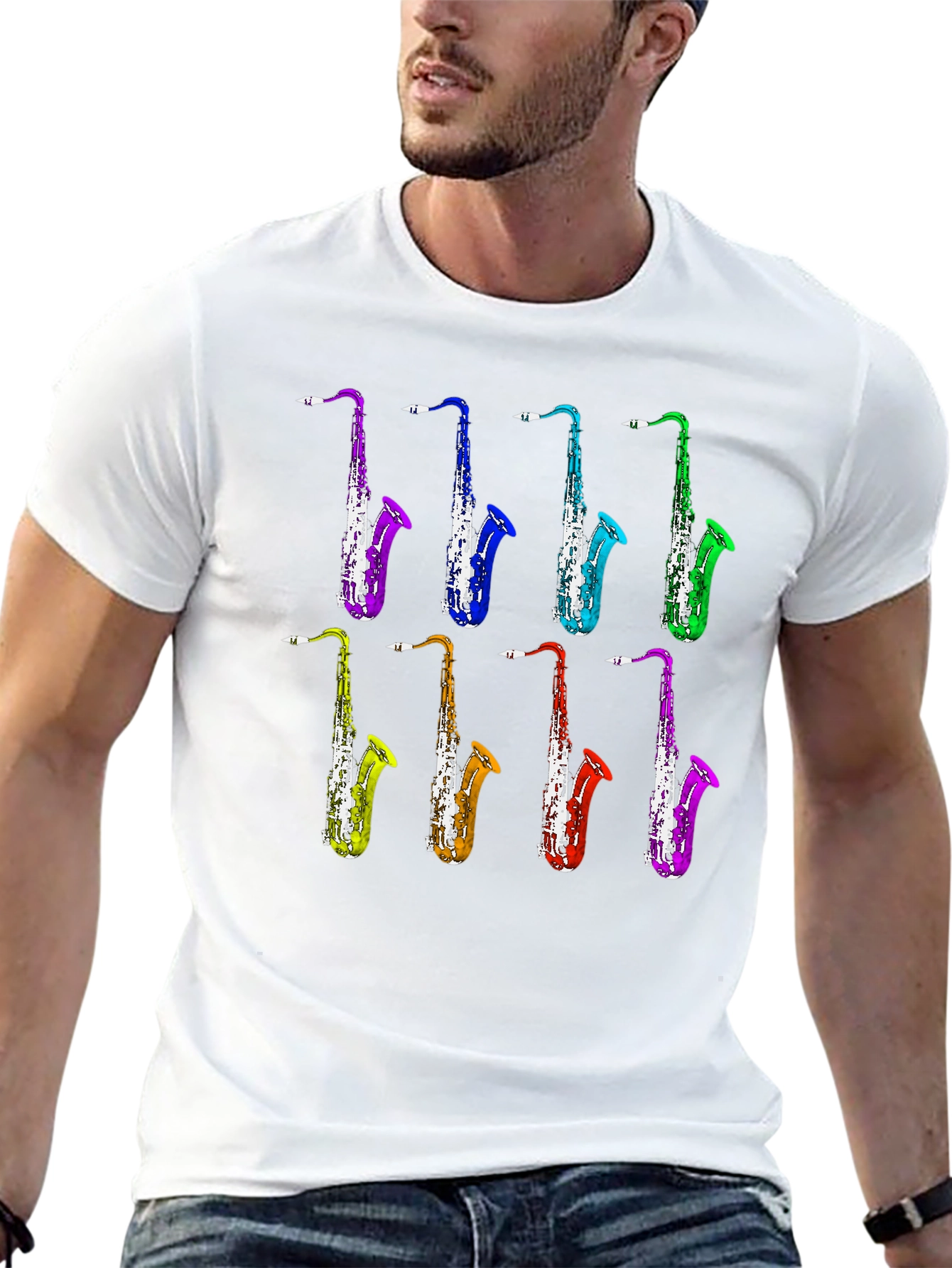 Saxophone Music T-Shirt - Colorful Jazz Design
