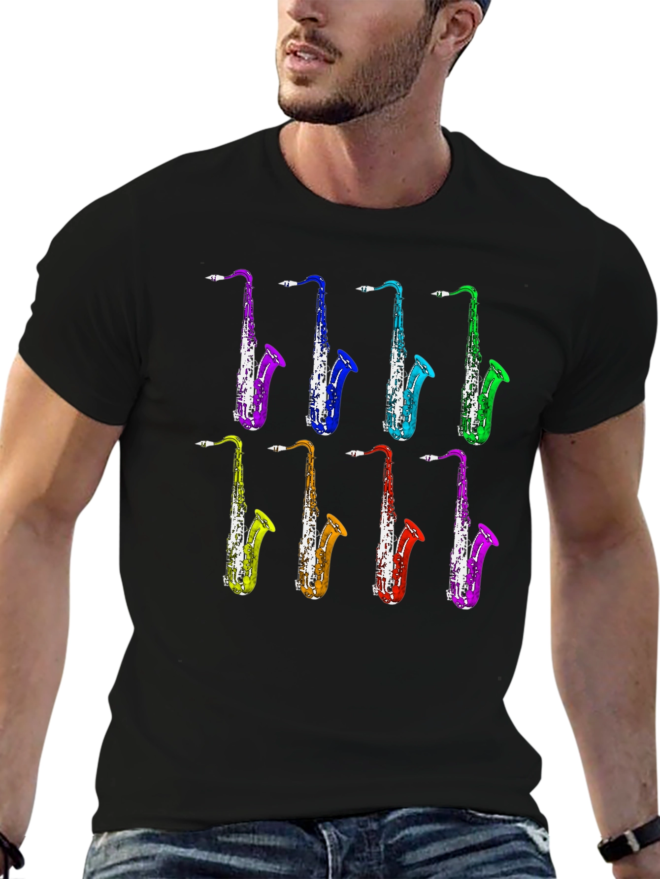 Saxophone Music T-Shirt - Colorful Jazz Design