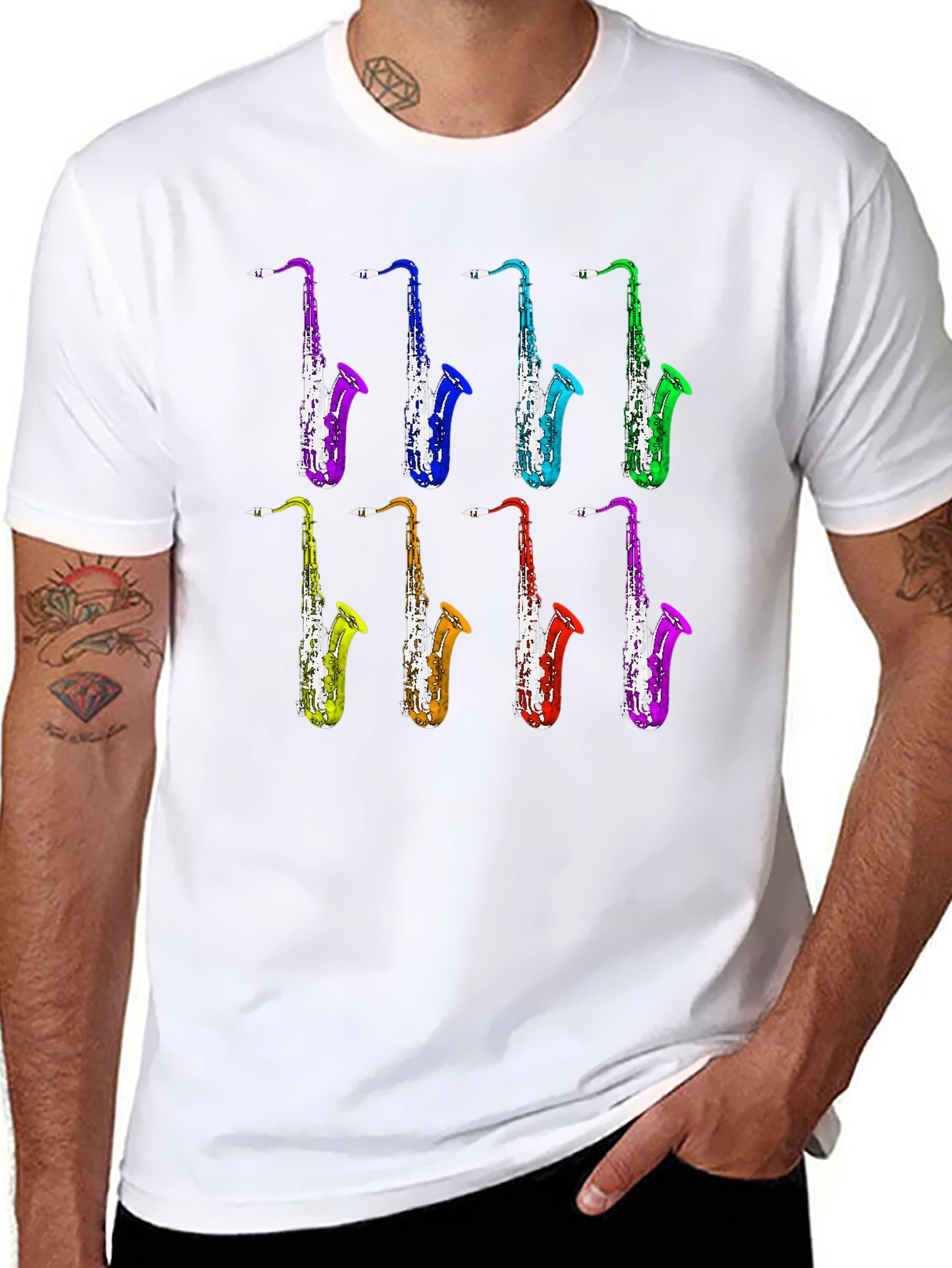 Saxophone Music T-Shirt - Colorful Jazz Design