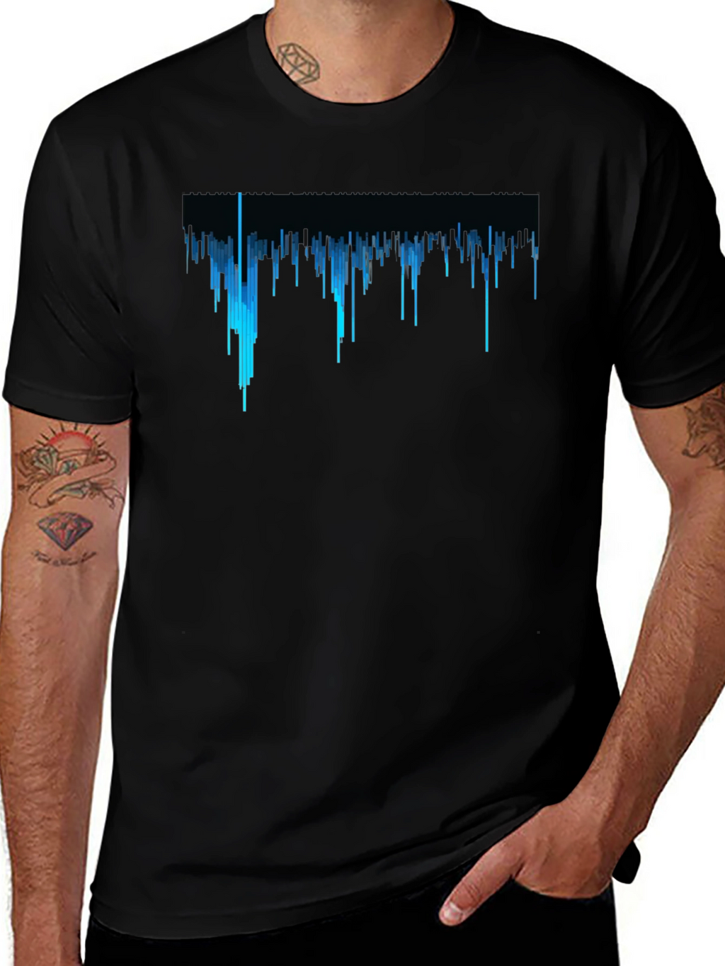 Cityscape Black Tee - Graphic Design