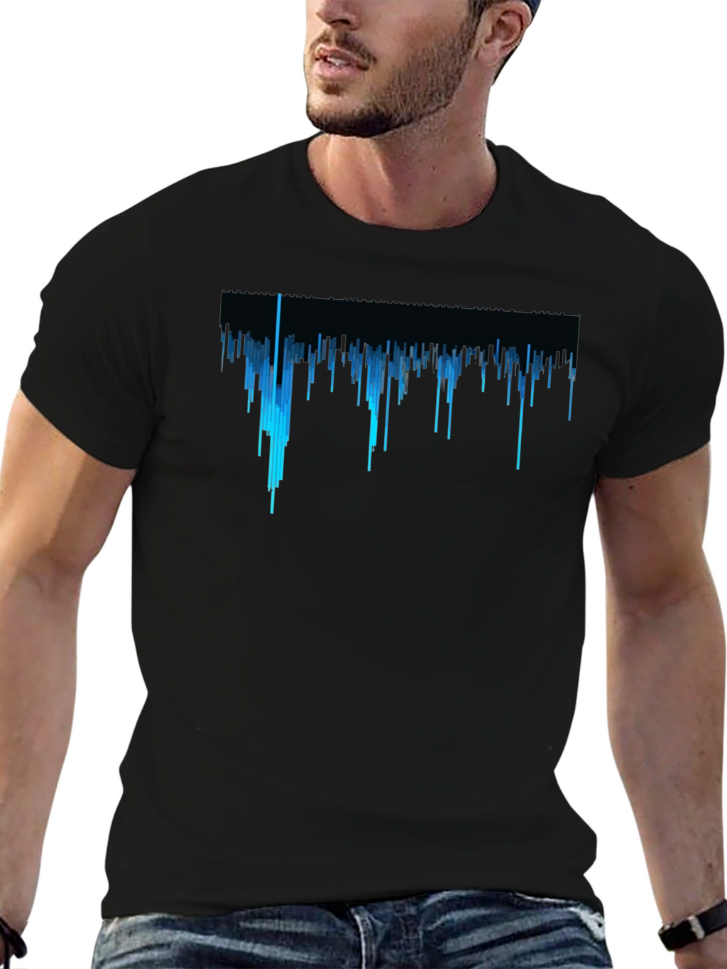Cityscape Black Tee - Graphic Design
