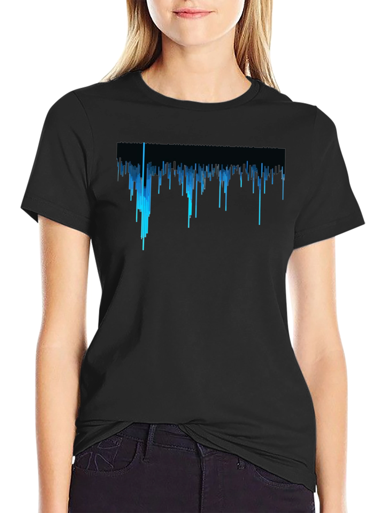 Cityscape Black Tee - Graphic Design