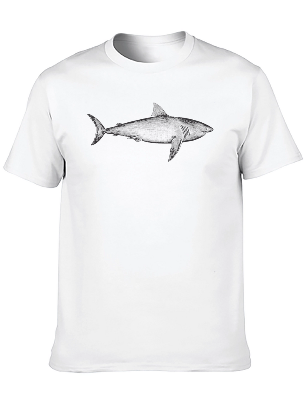 Shark Graphic Tee - Mens Black Cotton T-Shirt