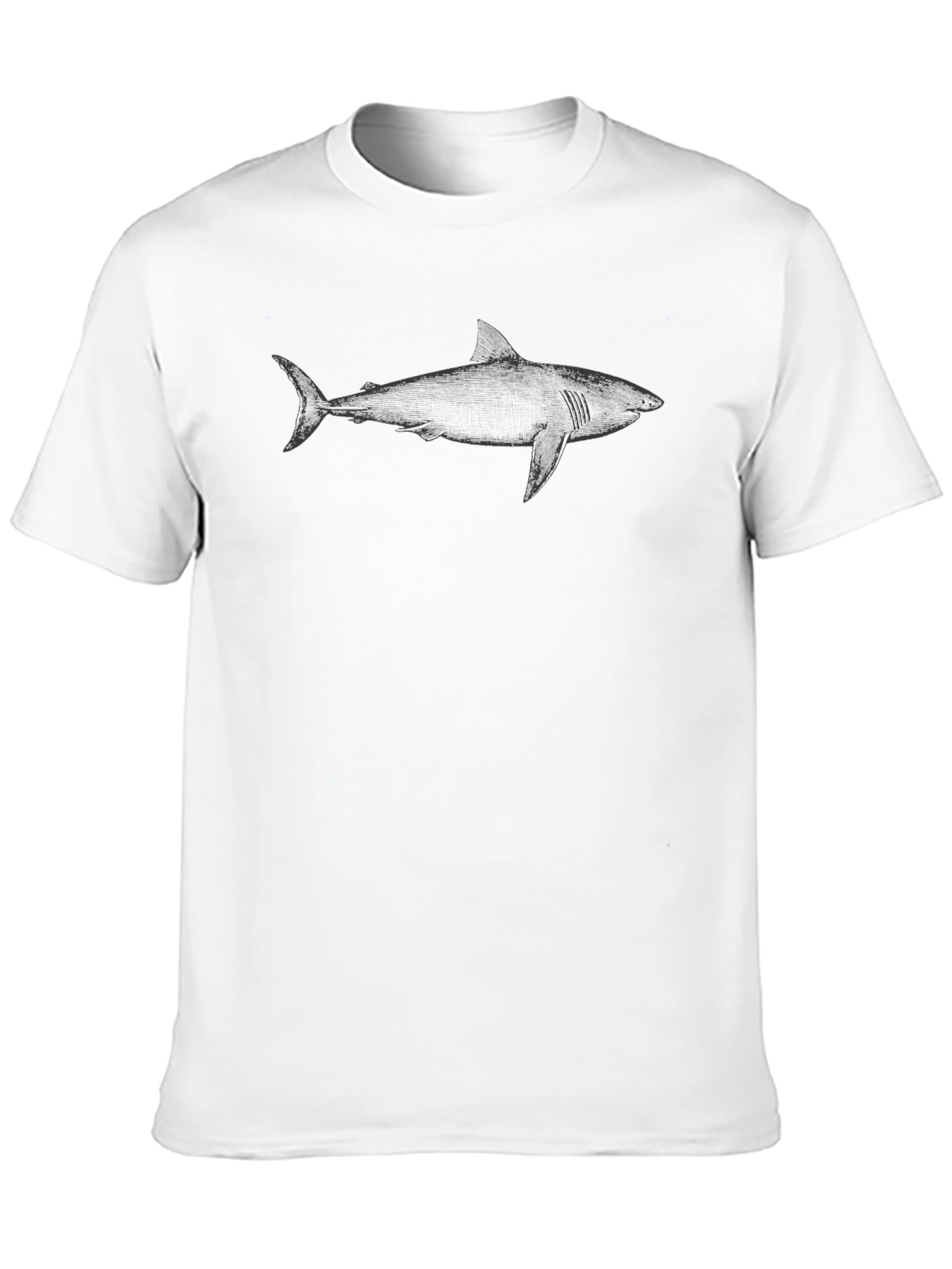 Shark Graphic Tee - Mens Black Cotton T-Shirt