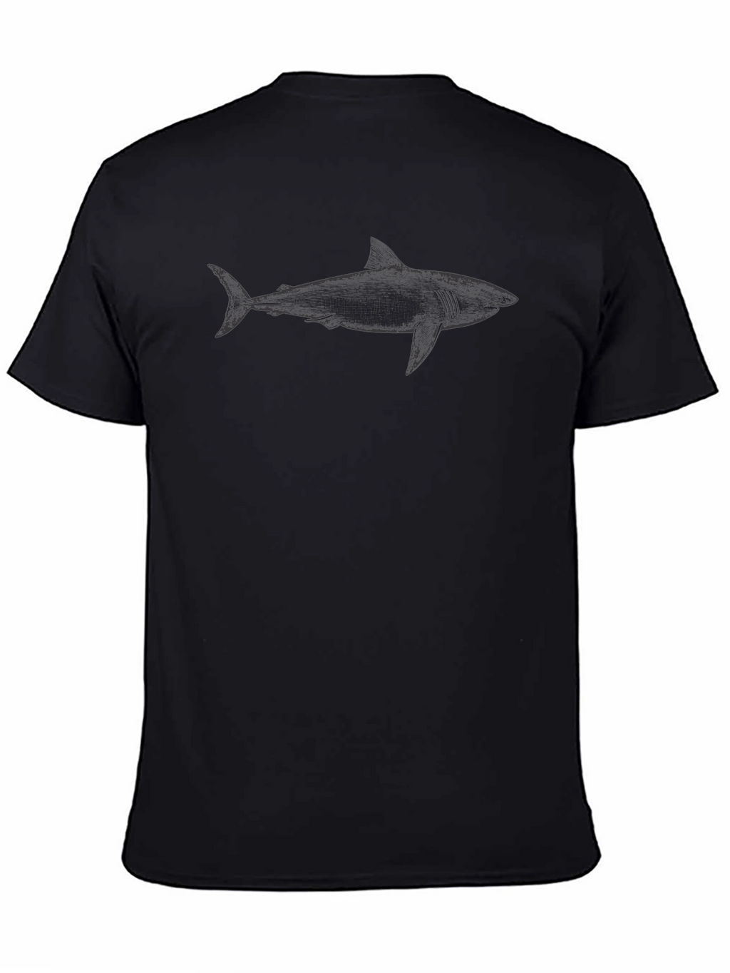 Shark Graphic Tee - Mens Black Cotton T-Shirt