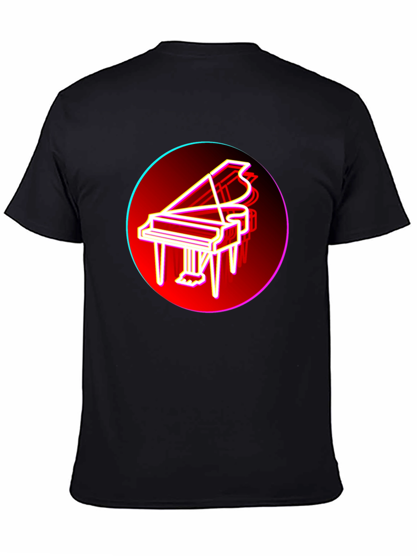Neon Piano T-Shirt - Retro Music Lover Tee