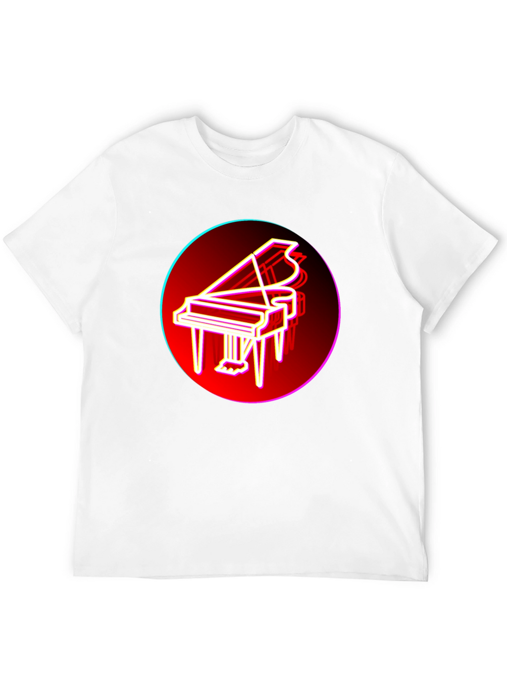 Neon Piano T-Shirt - Retro Music Lover Tee