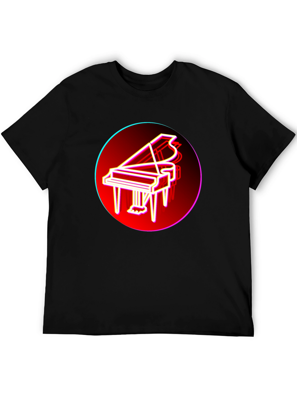 Neon Piano T-Shirt - Retro Music Lover Tee