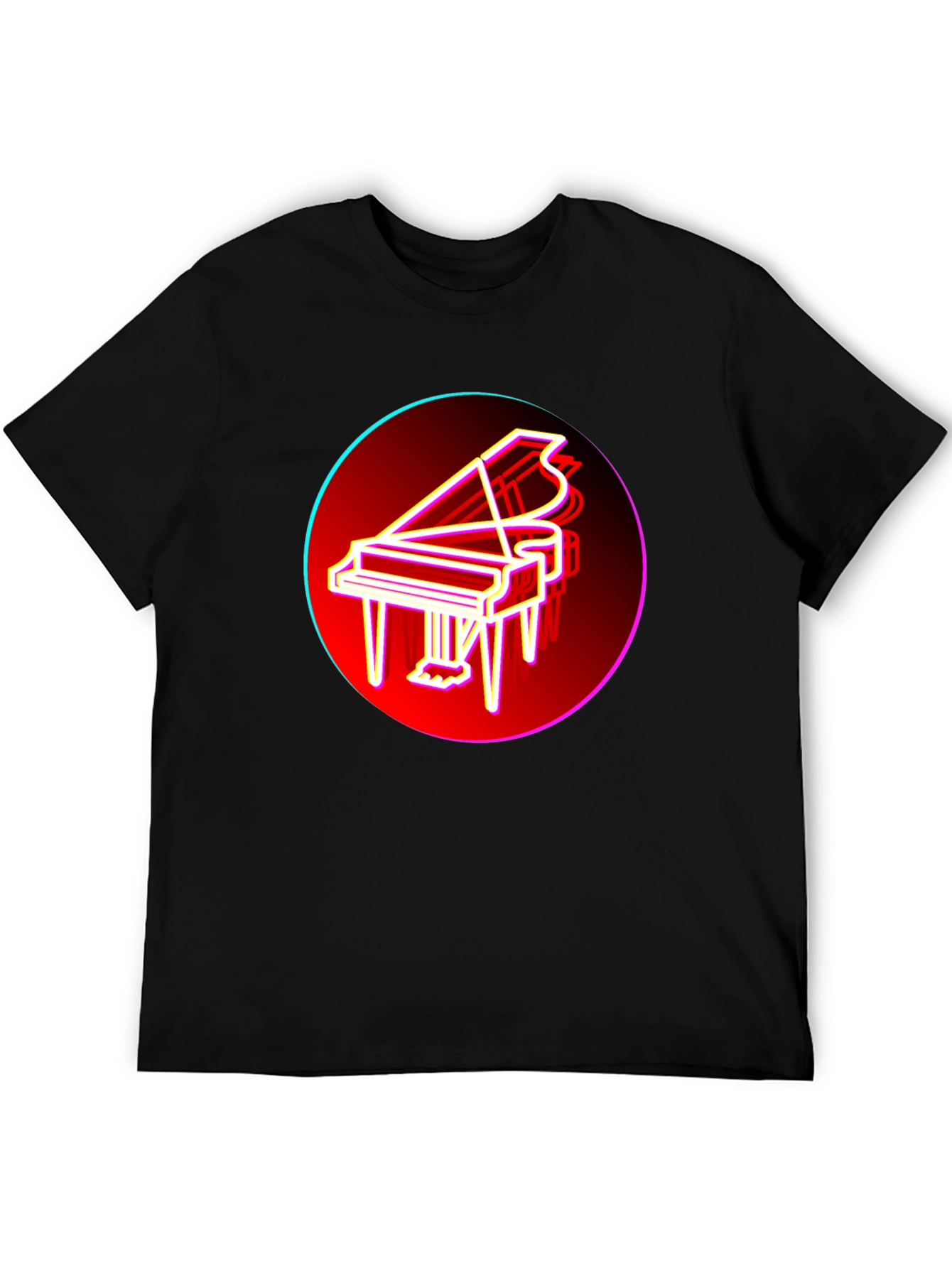 Neon Piano T-Shirt - Retro Music Lover Tee