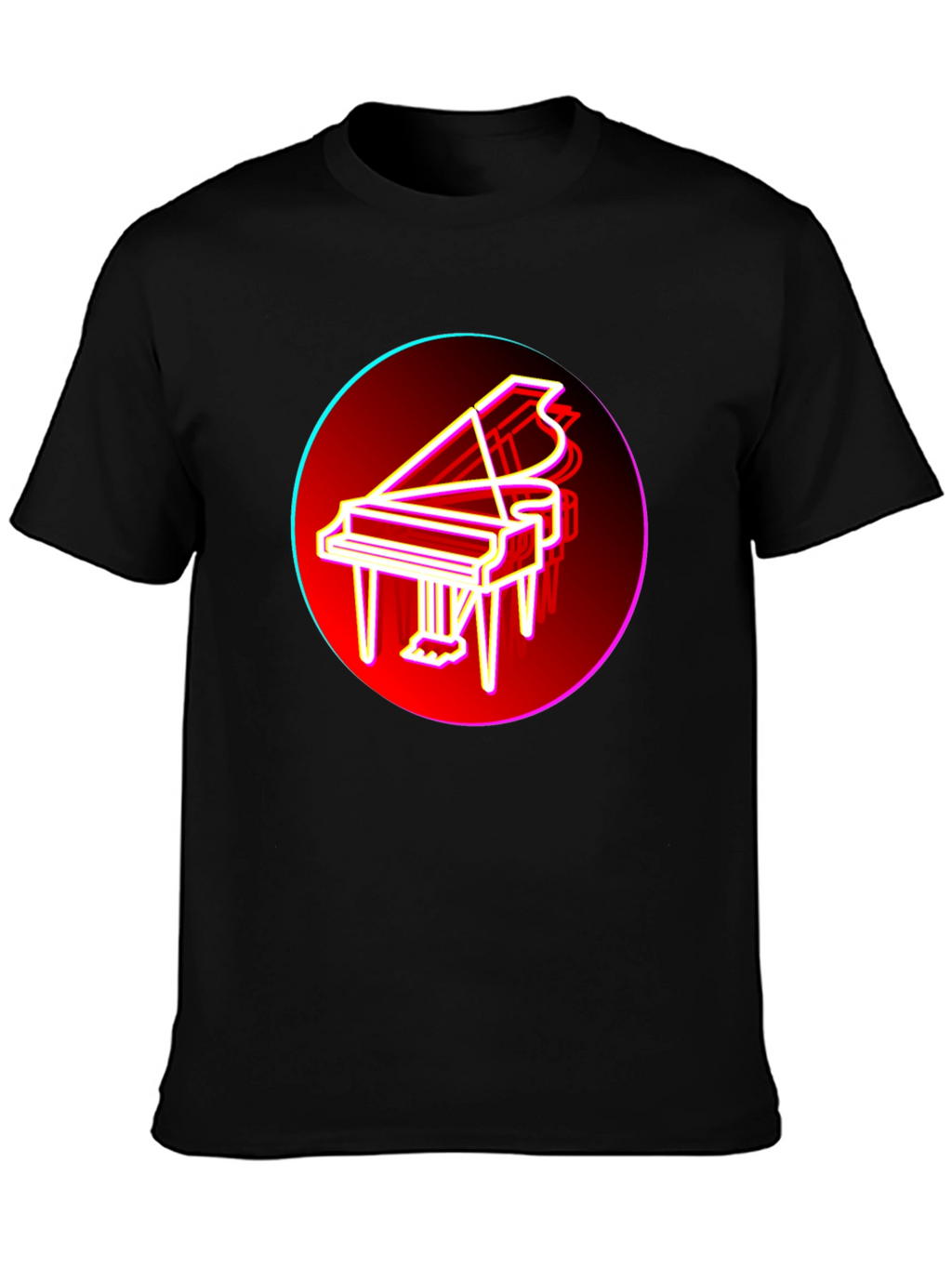 Neon Piano T-Shirt - Retro Music Lover Tee