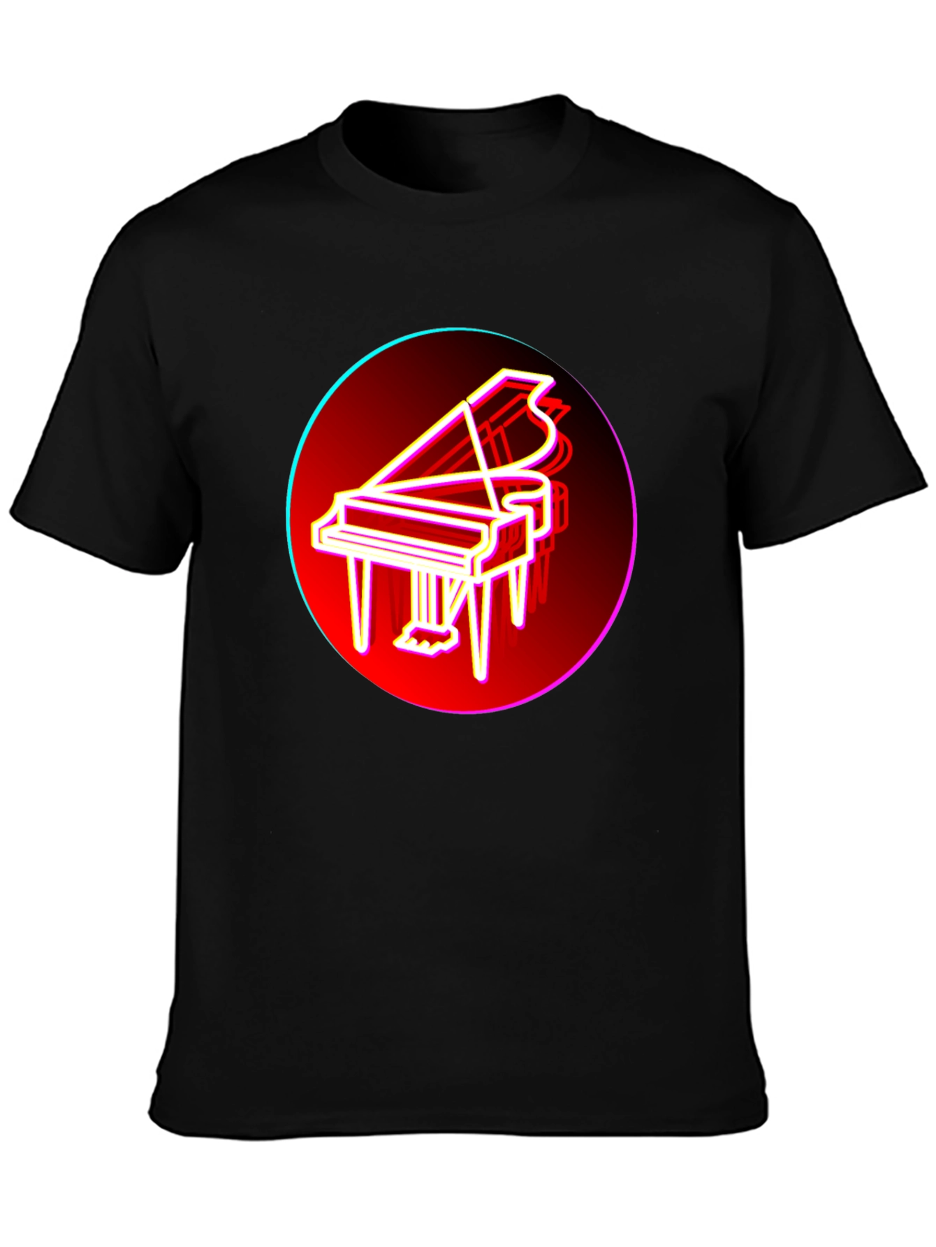 Neon Piano T-Shirt - Retro Music Lover Tee