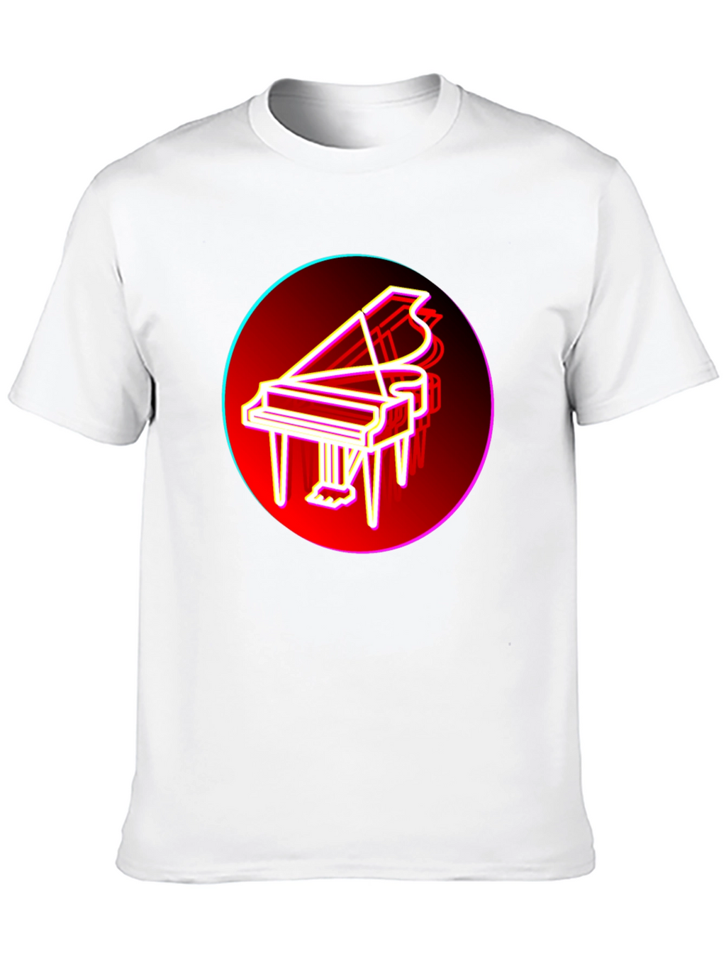 Neon Piano T-Shirt - Retro Music Lover Tee