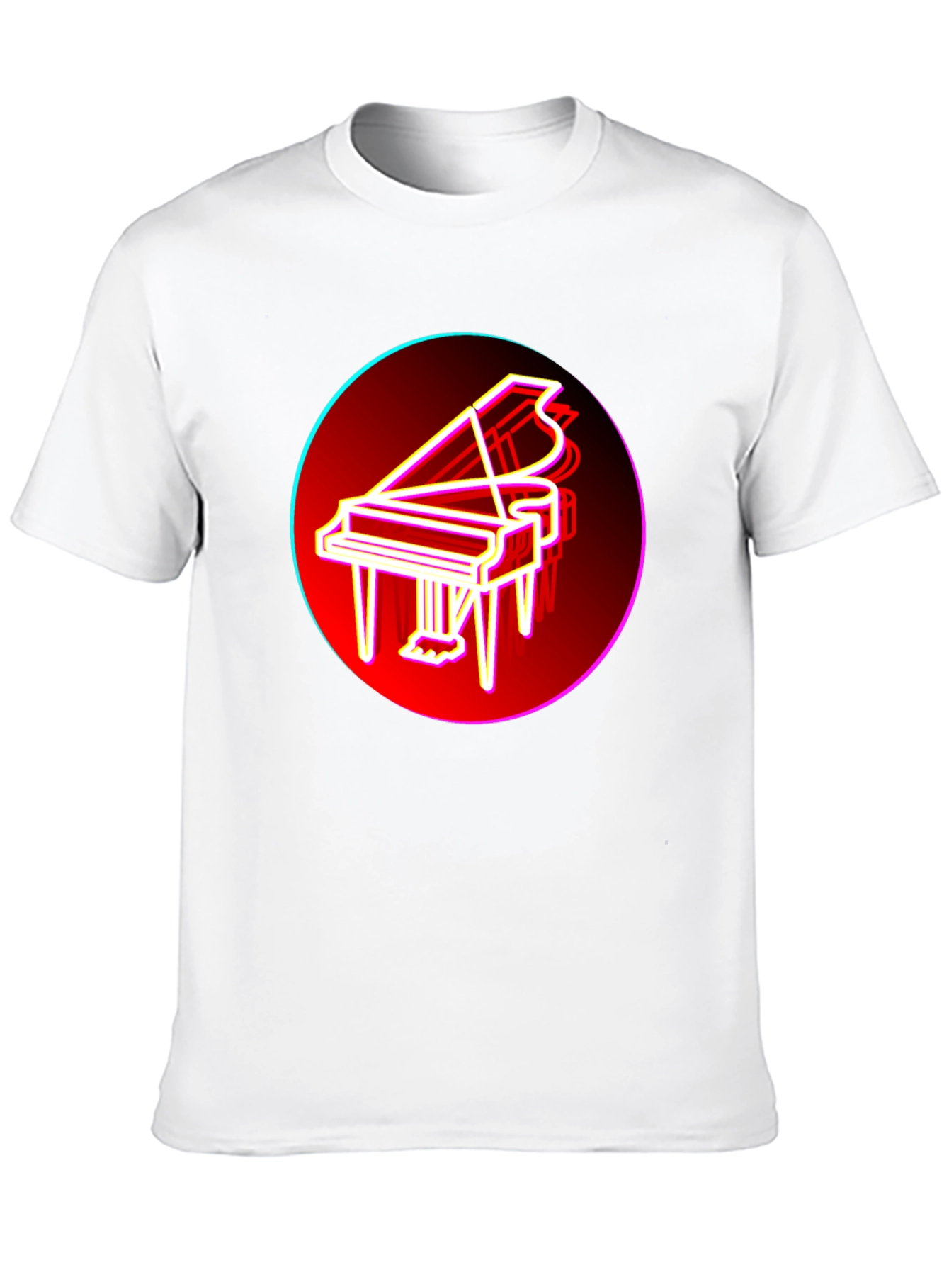 Neon Piano T-Shirt - Retro Music Lover Tee