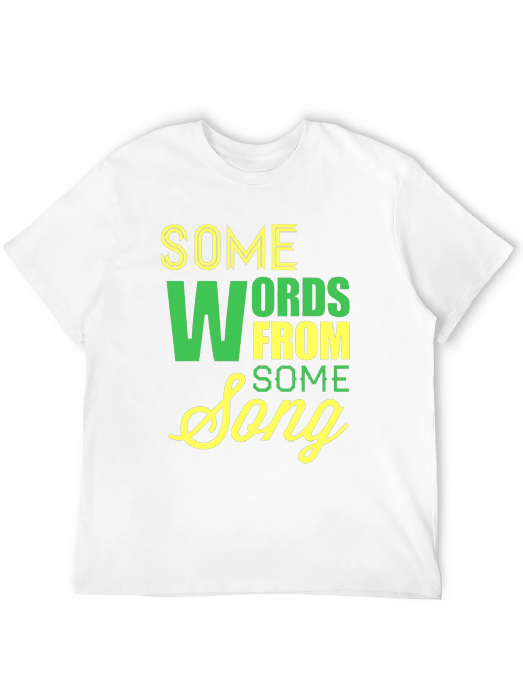 Song Lyrics Graphic Tee - Black Casual Cotton Shirt