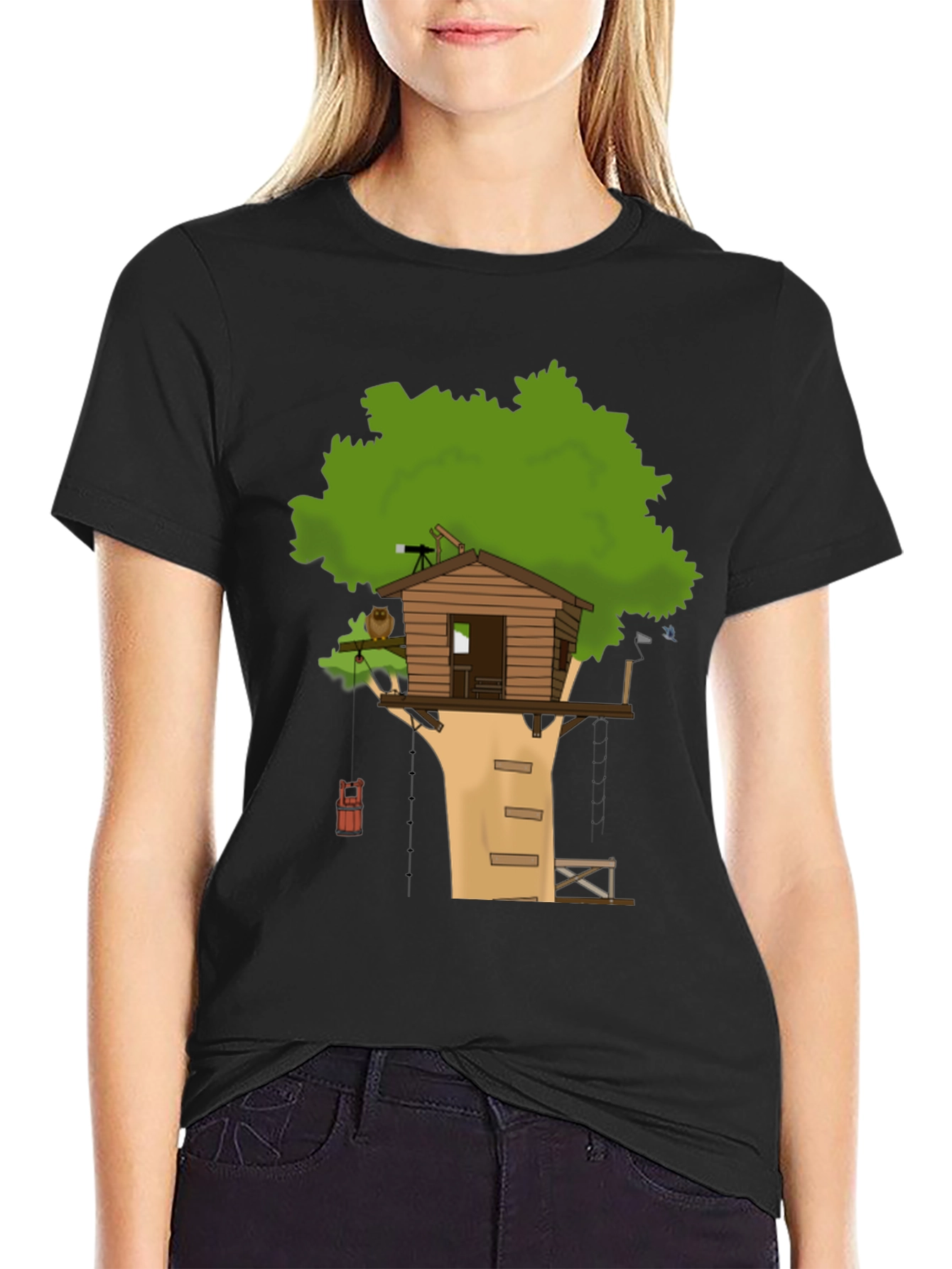 Treehouse Graphic Black T-Shirt
