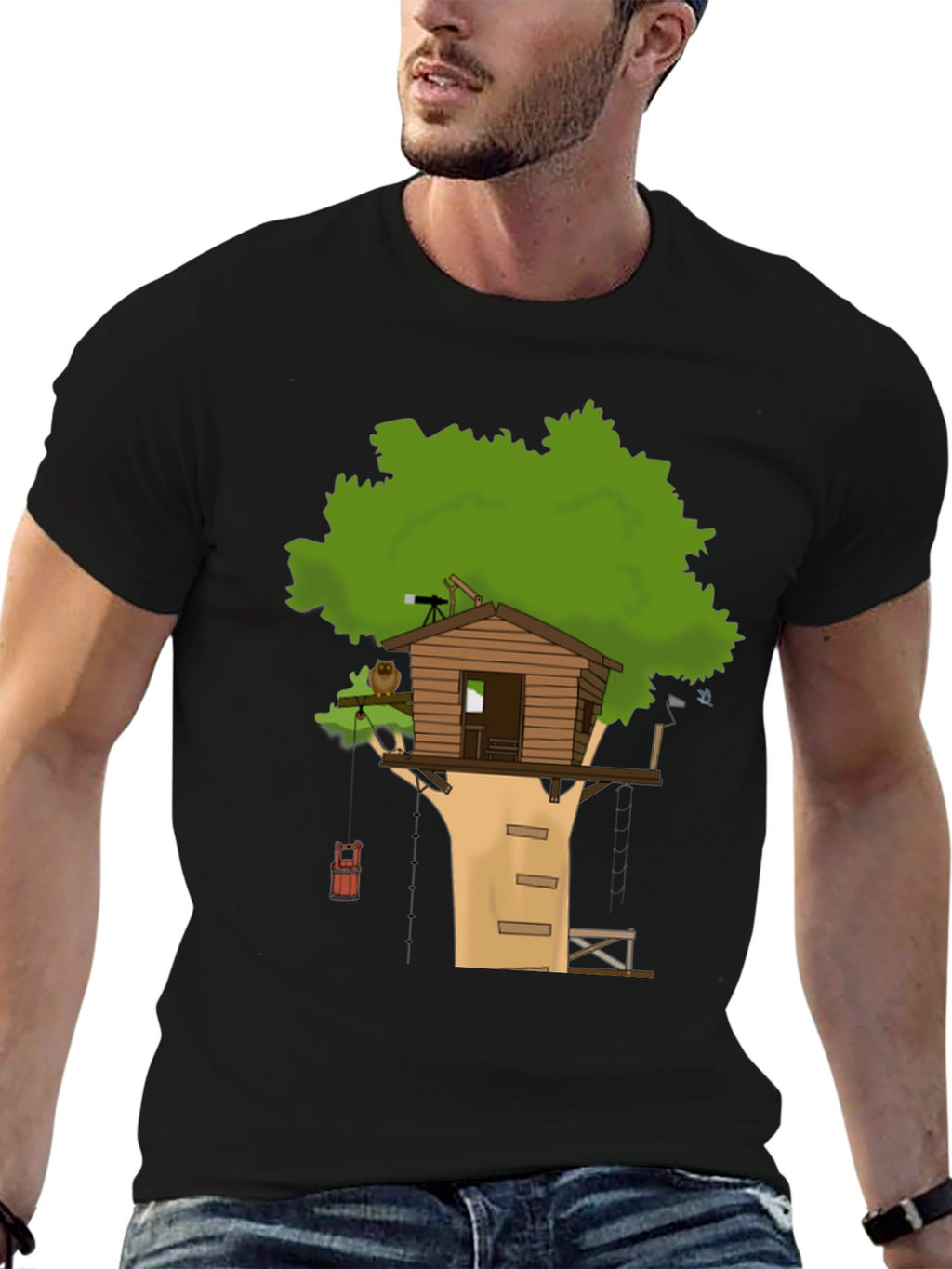 Treehouse Graphic Black T-Shirt