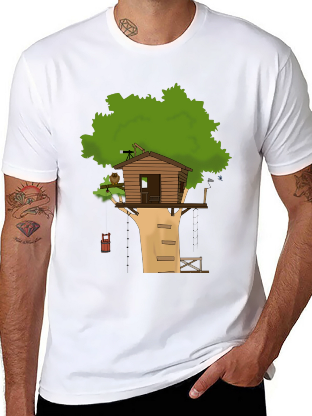 Treehouse Graphic Black T-Shirt