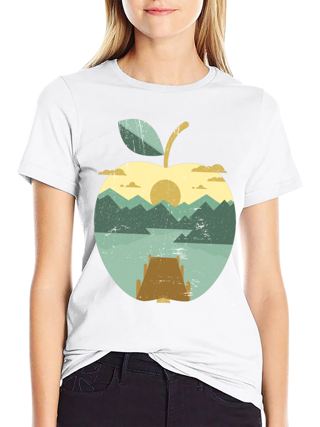 Apple Sunset T-Shirt - Nature Inspired Graphic Tee