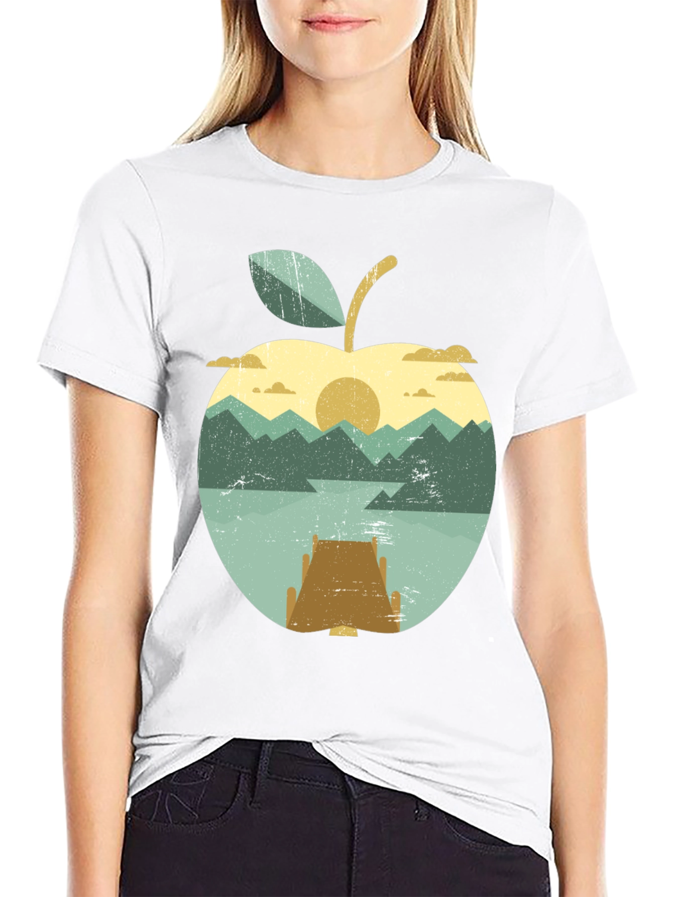 Apple Sunset T-Shirt - Nature Inspired Graphic Tee