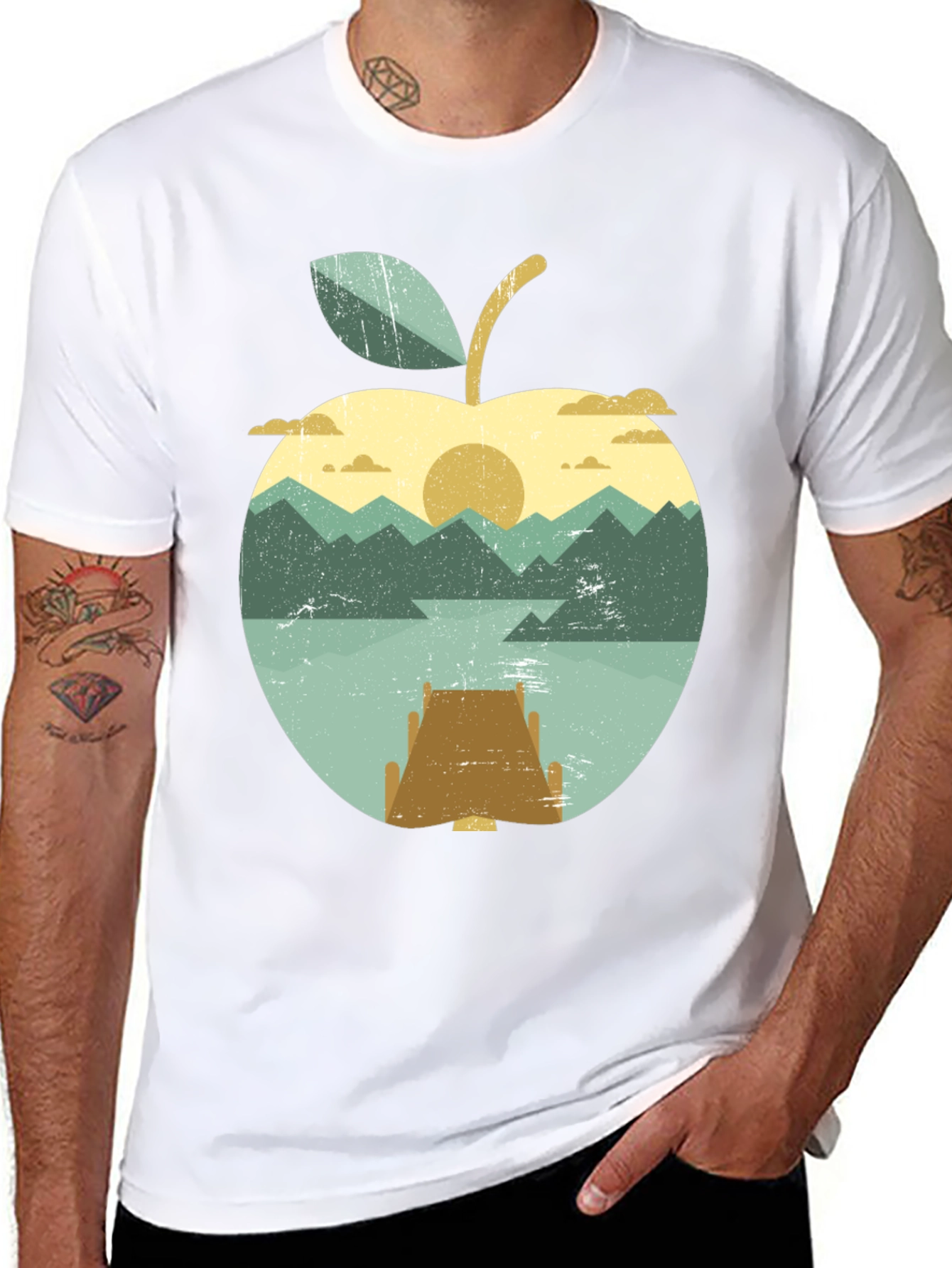 Apple Sunset T-Shirt - Nature Inspired Graphic Tee