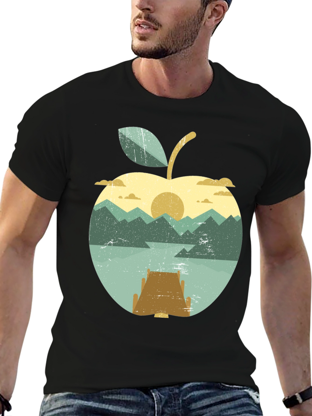 Apple Sunset T-Shirt - Nature Inspired Graphic Tee