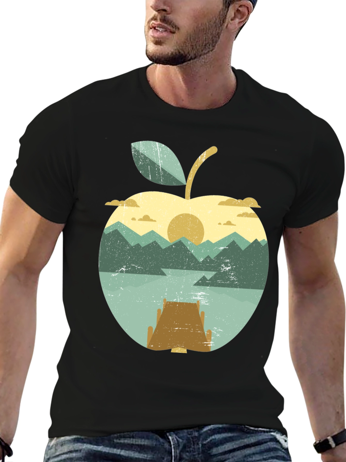 Apple Sunset T-Shirt - Nature Inspired Graphic Tee