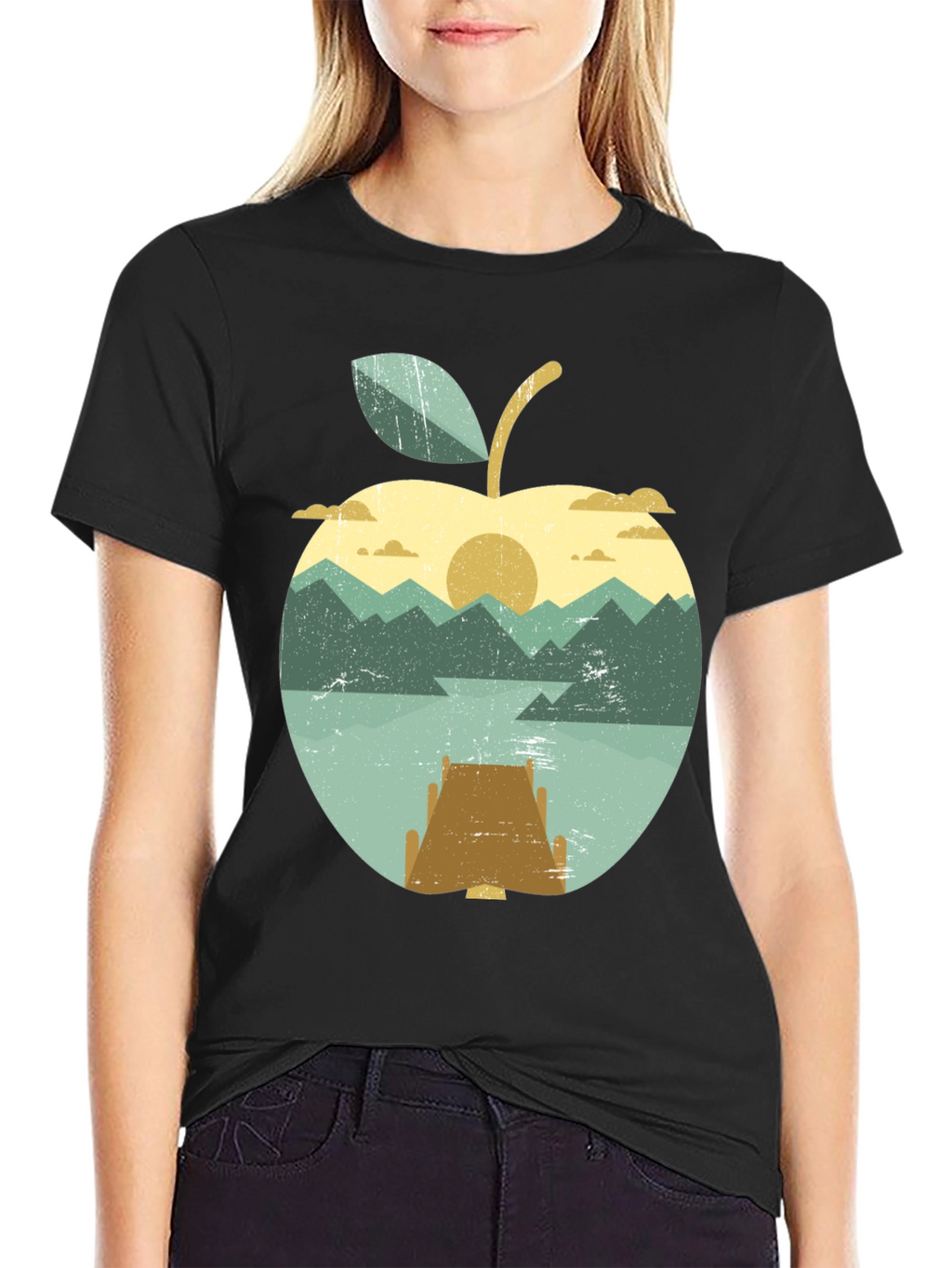 Apple Sunset T-Shirt - Nature Inspired Graphic Tee