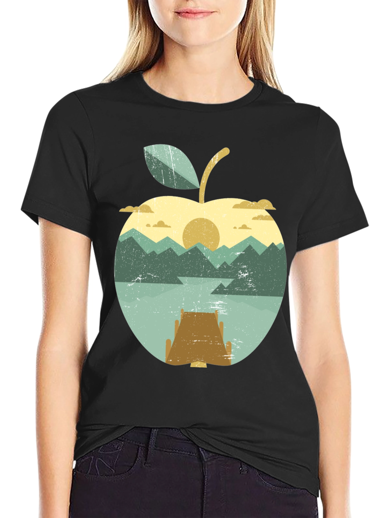 Apple Sunset T-Shirt - Nature Inspired Graphic Tee
