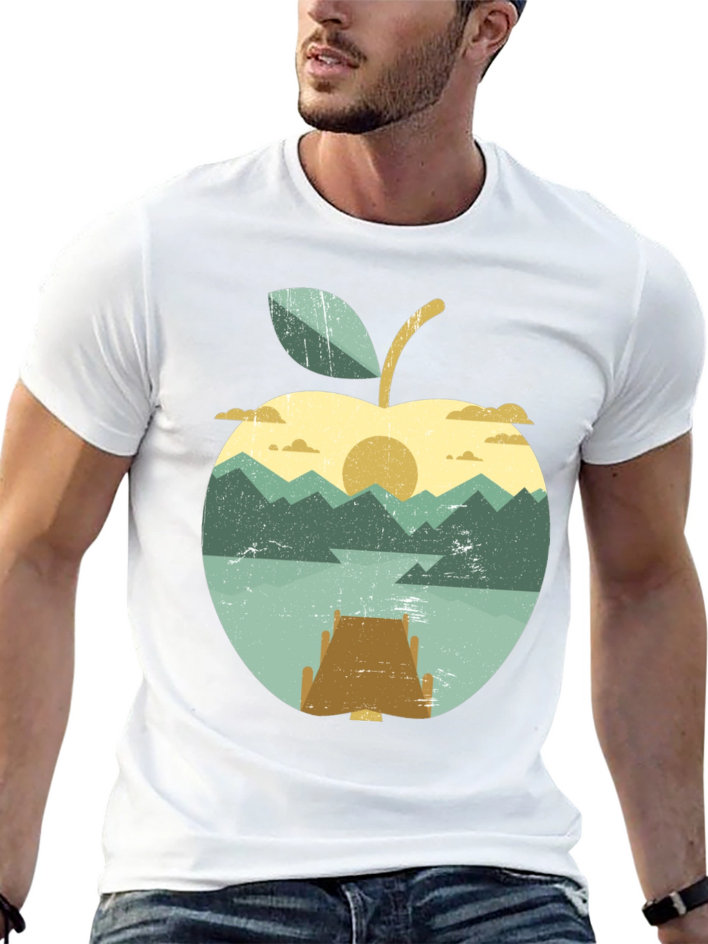 Apple Sunset T-Shirt - Nature Inspired Graphic Tee