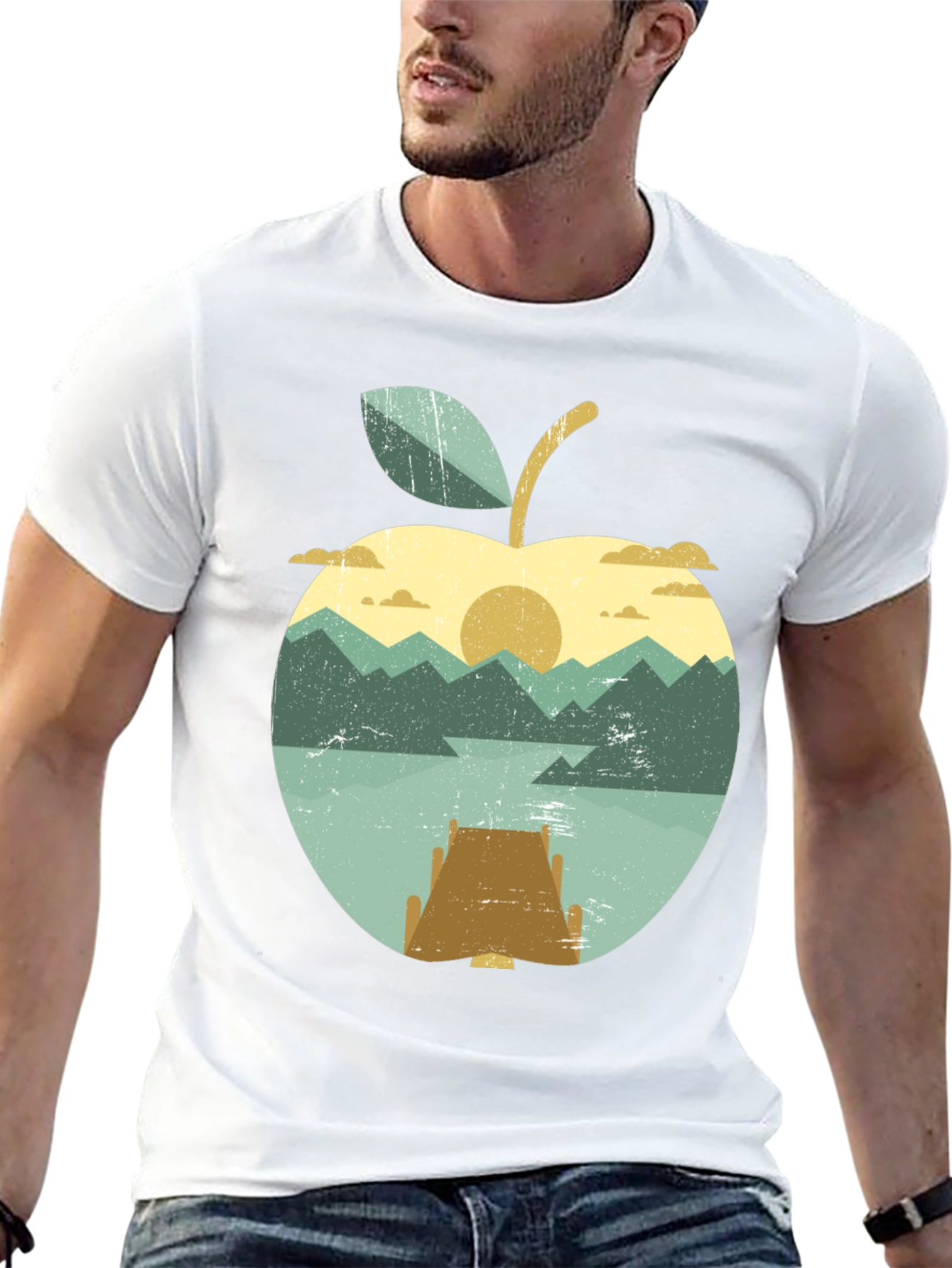 Apple Sunset T-Shirt - Nature Inspired Graphic Tee