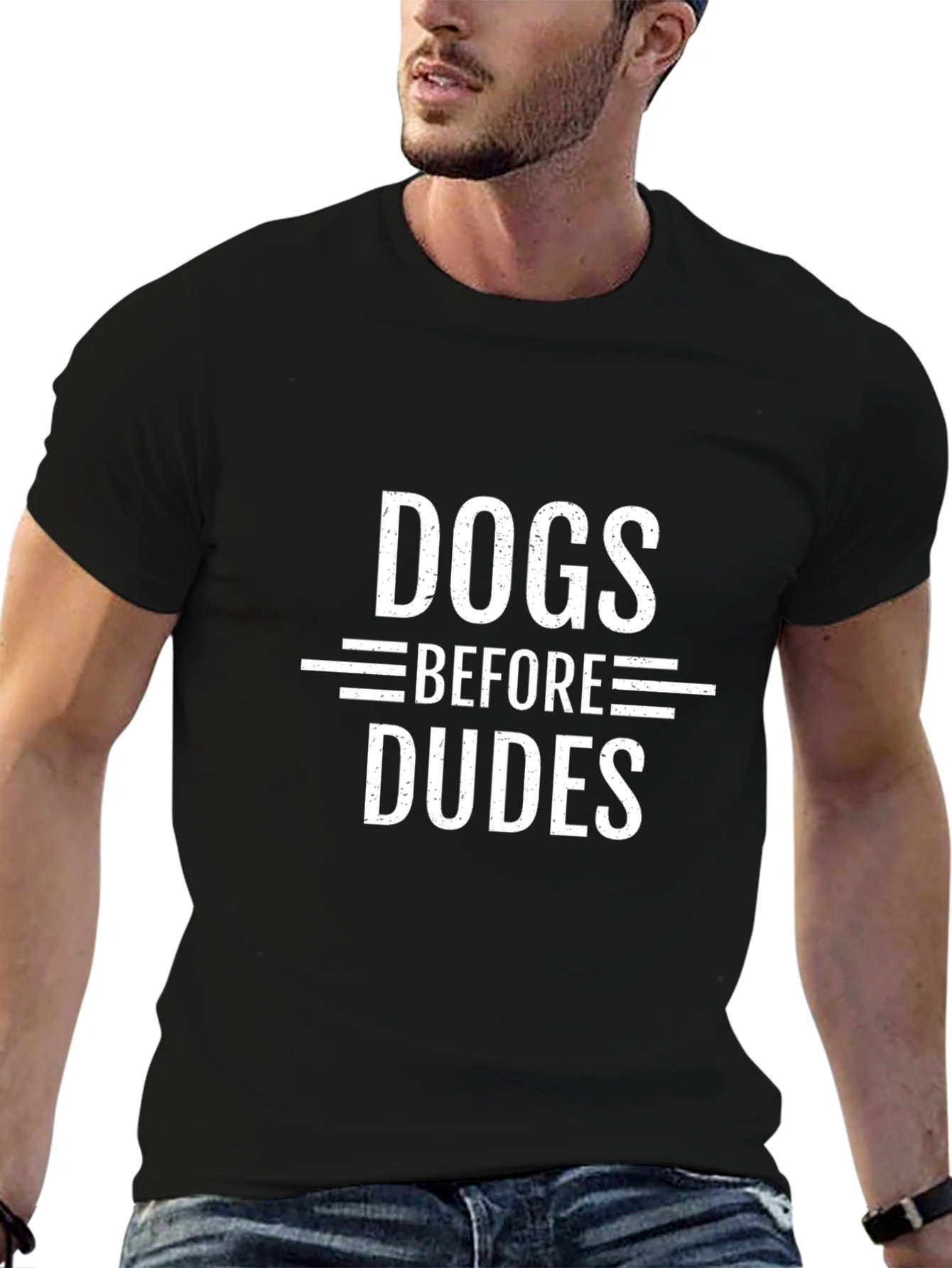 Dogs Before Dudes Black Graphic T-Shirt