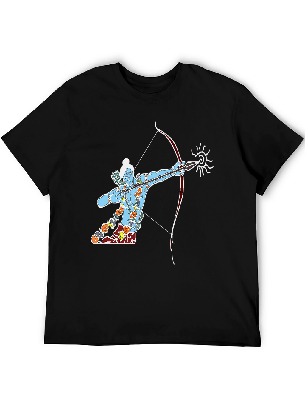 Lord Rama Graphic Tee - Black Cotton T-Shirt