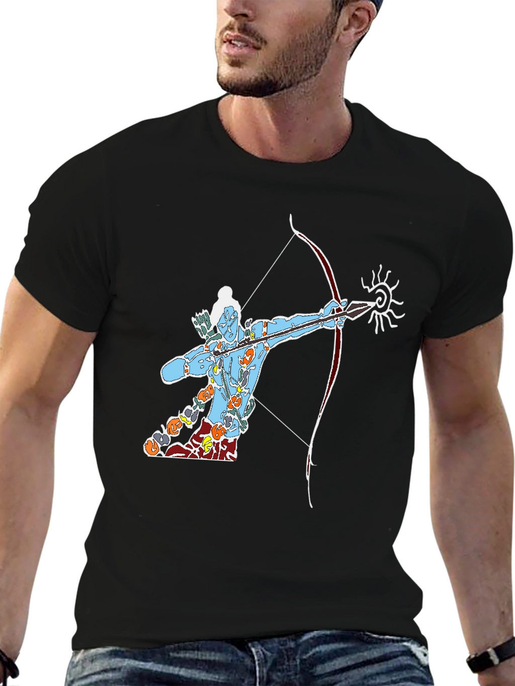 Lord Rama Graphic Tee - Black Cotton T-Shirt
