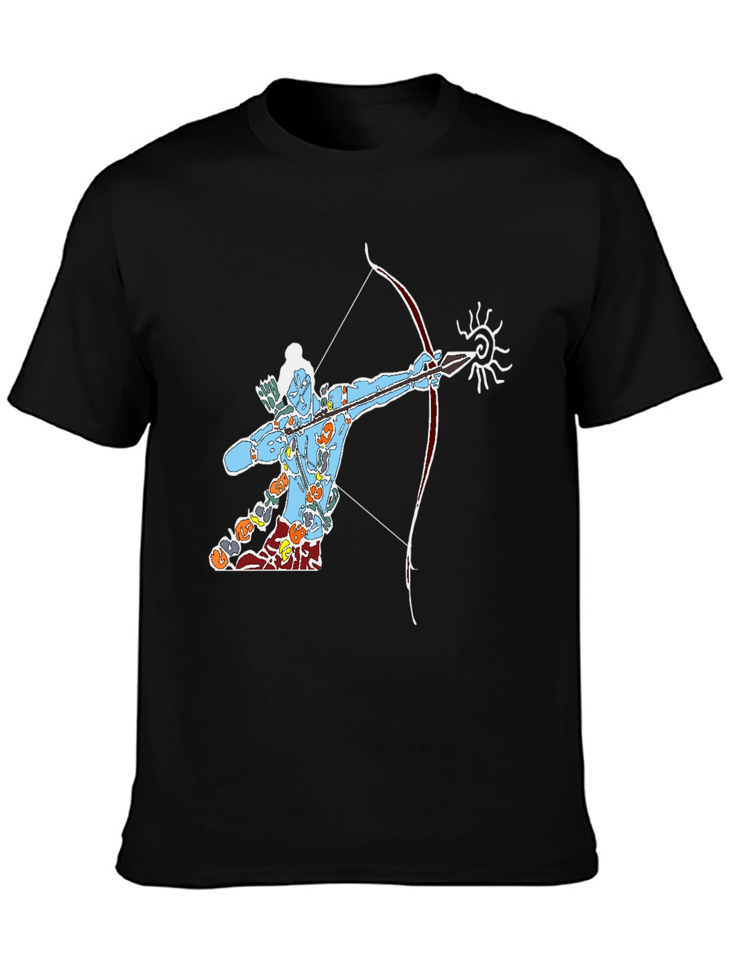 Lord Rama Graphic Tee - Black Cotton T-Shirt