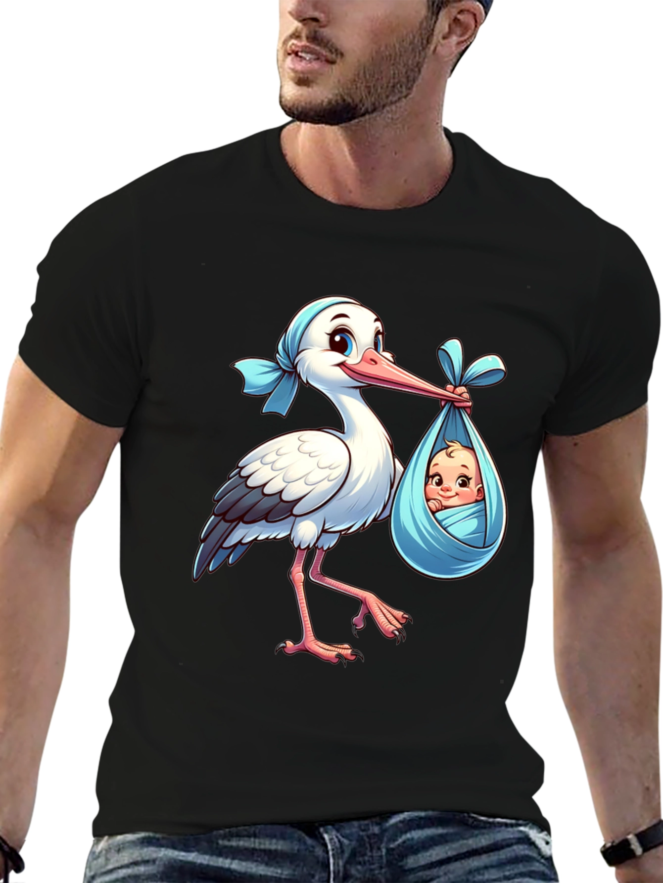 Stork Baby Delivery Graphic Tee