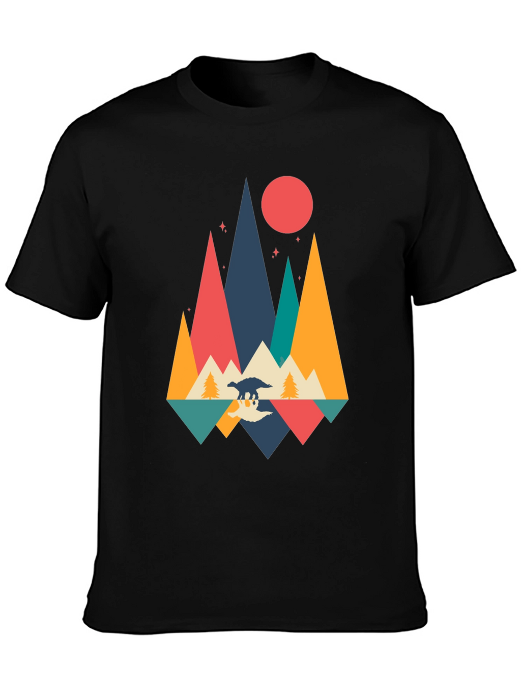 Retro Dinosaur Mountain Graphic Tee