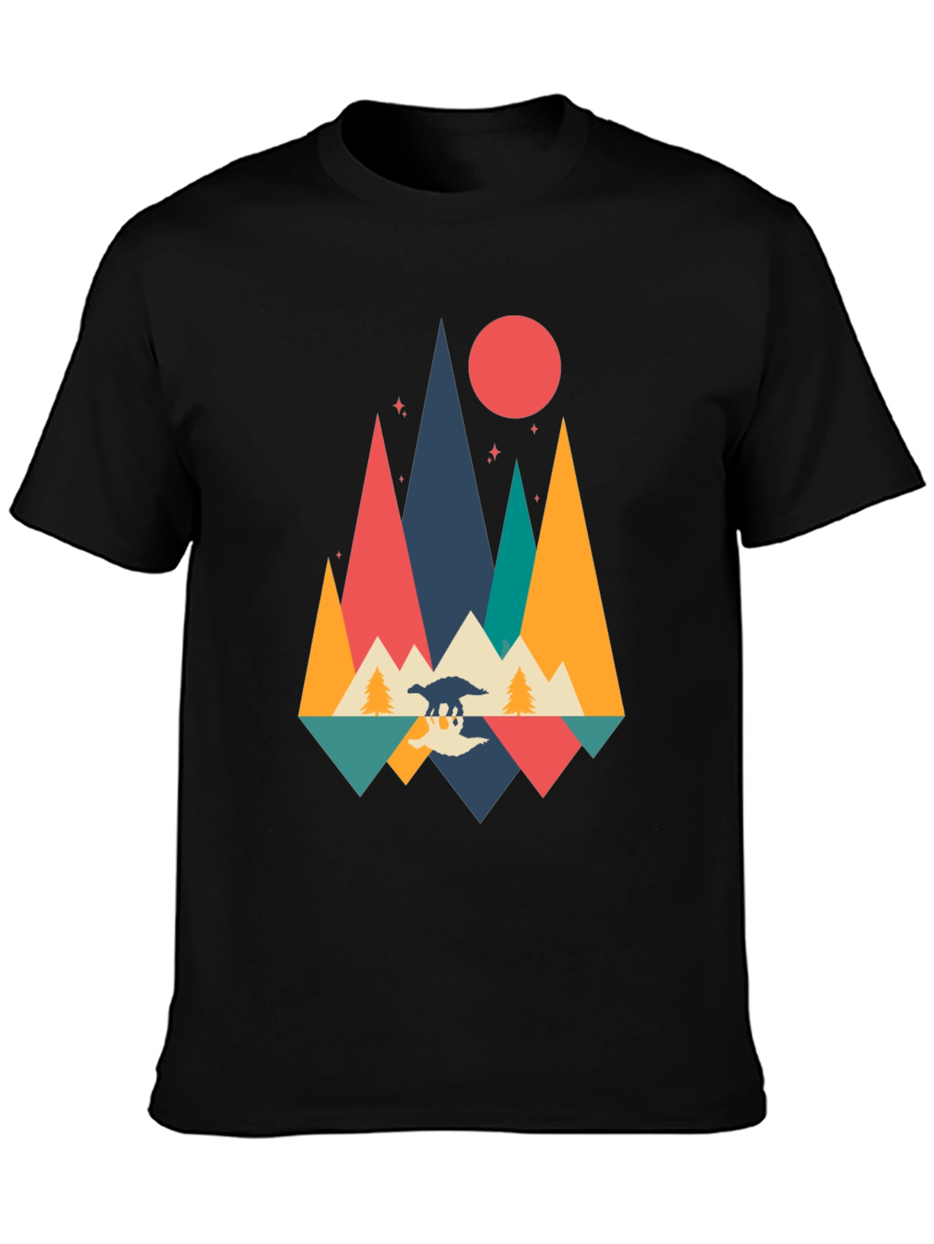 Retro Dinosaur Mountain Graphic Tee