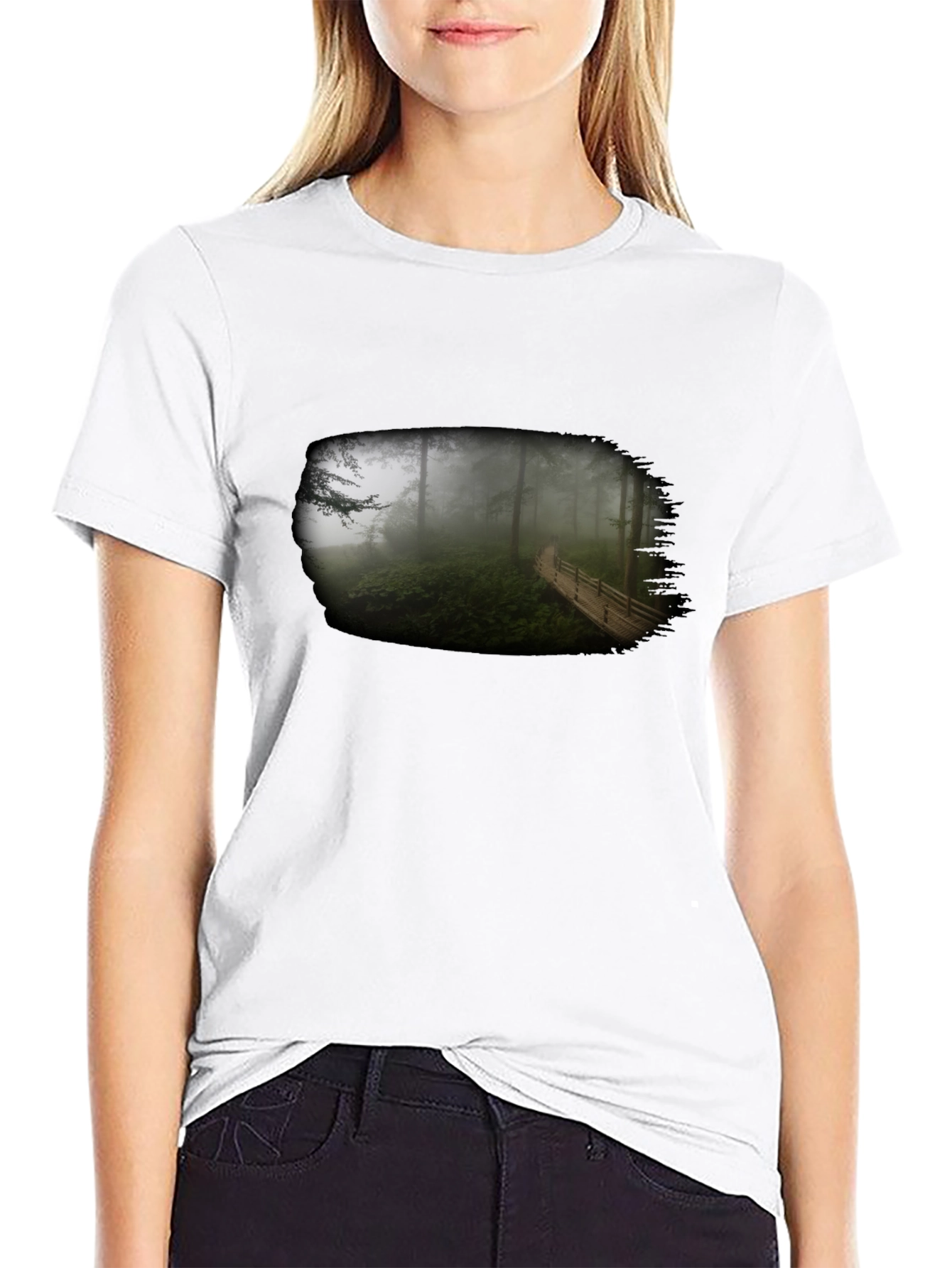 Foggy Forest T-Shirt - Nature Scene Tee