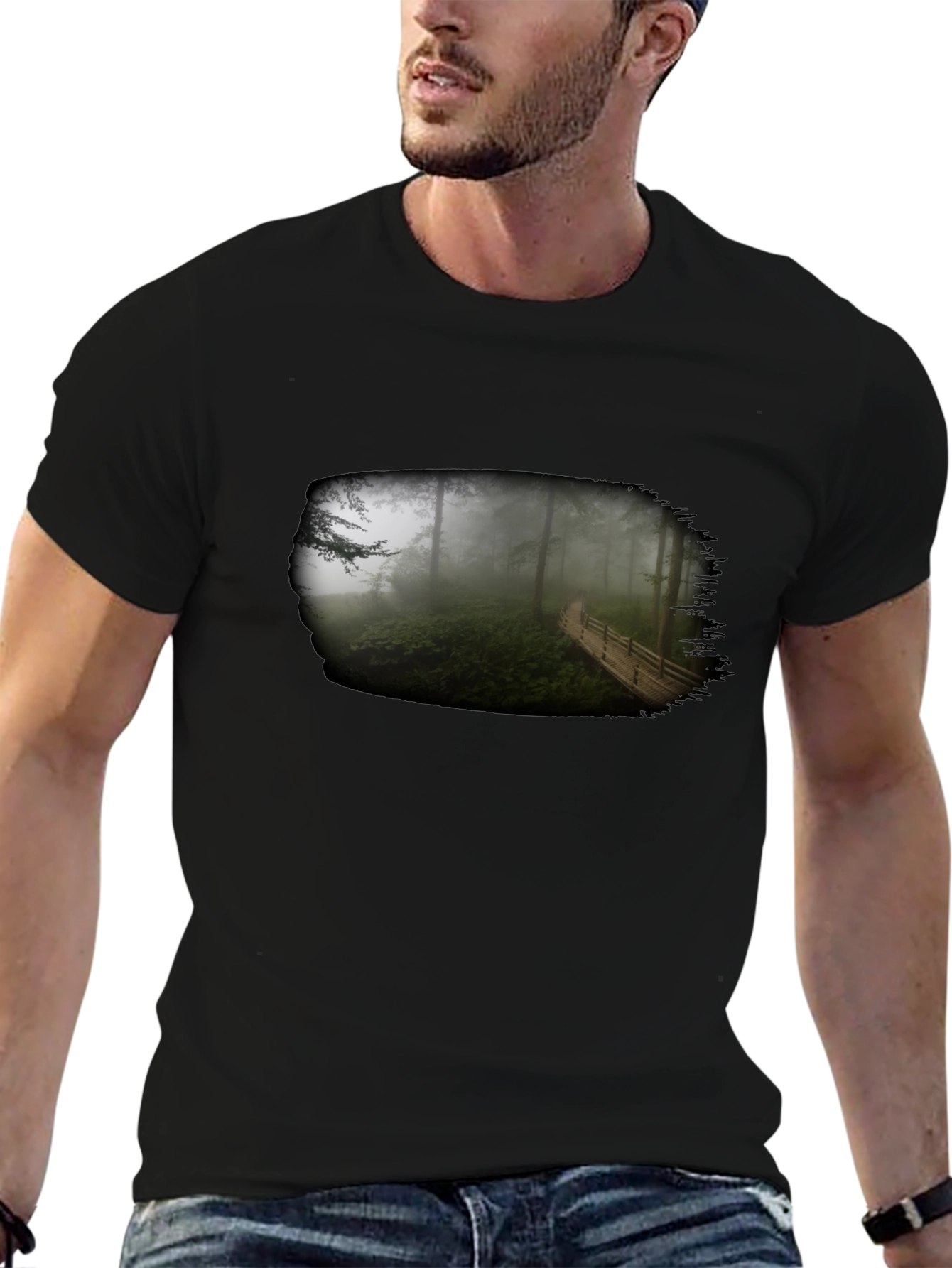 Foggy Forest T-Shirt - Nature Scene Tee