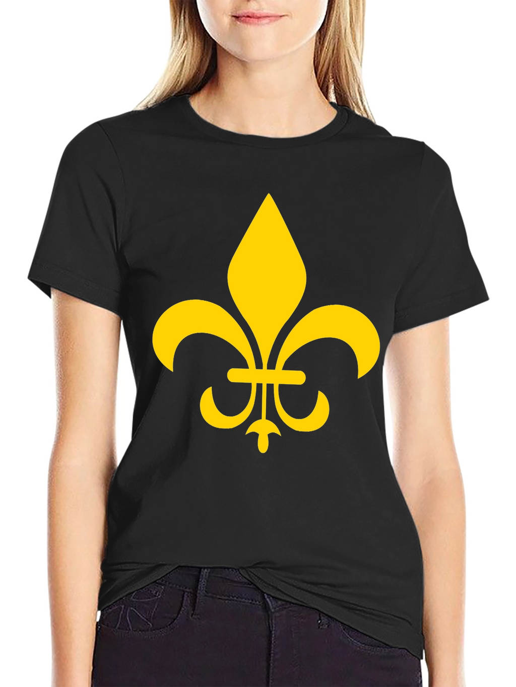 Fleur-de-Lis Graphic Tee - Stylish Black T-Shirt