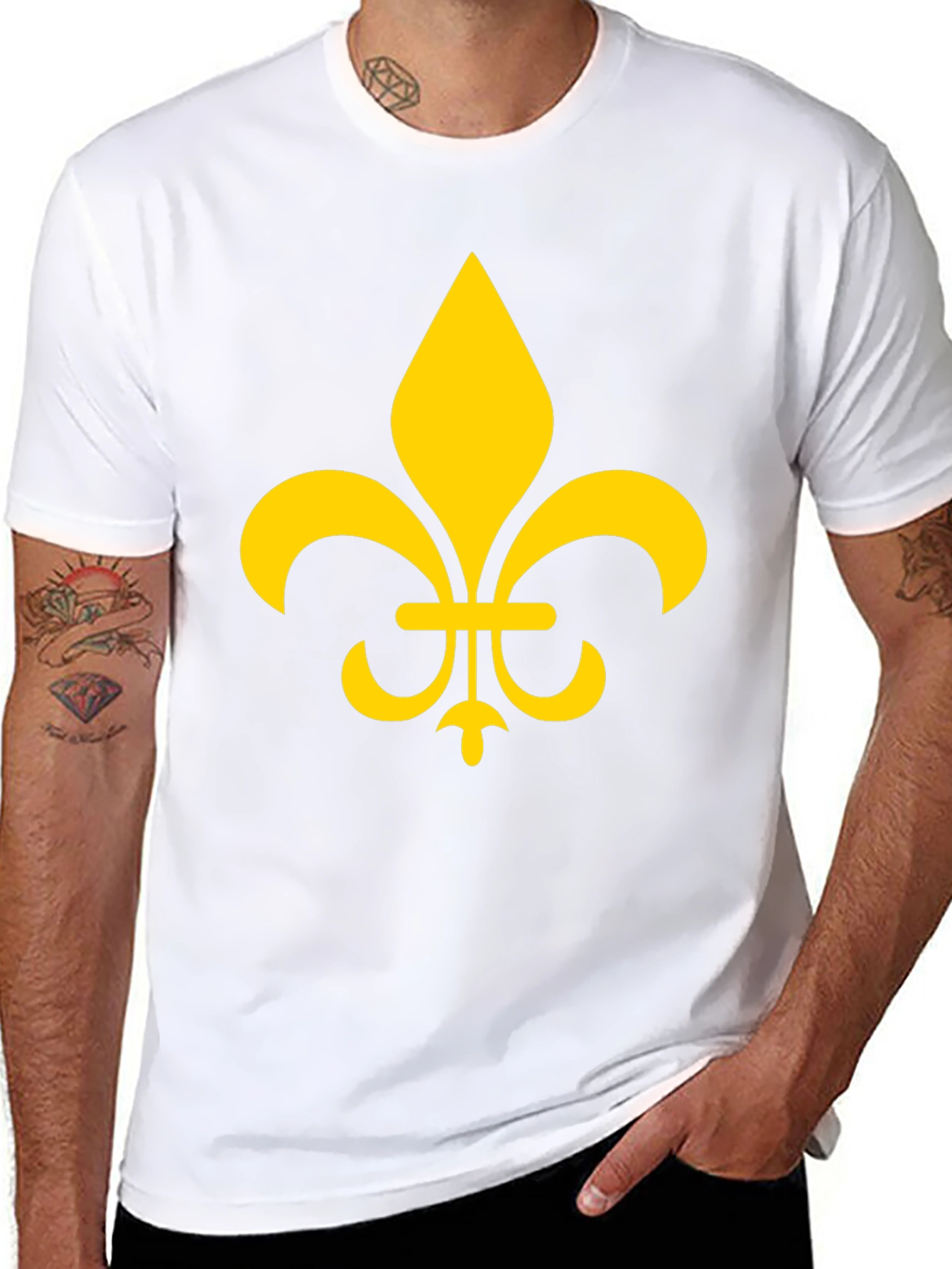 Fleur-de-Lis Graphic Tee - Stylish Black T-Shirt