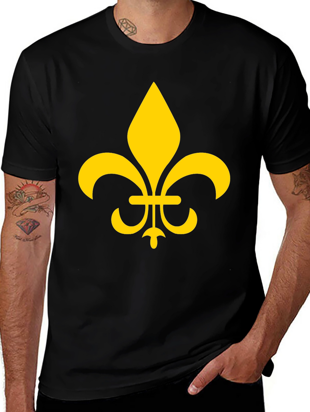 Fleur-de-Lis Graphic Tee - Stylish Black T-Shirt