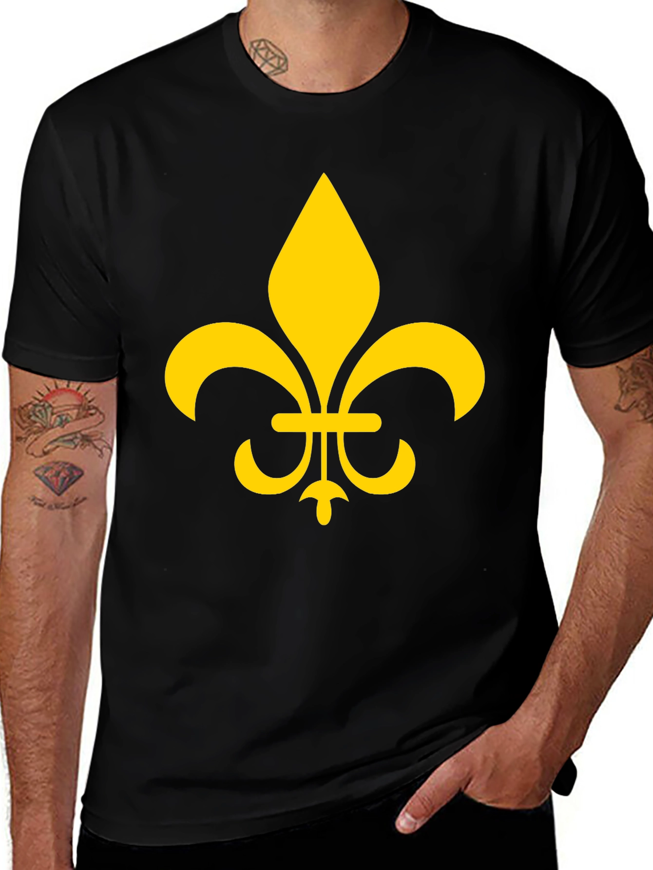 Fleur-de-Lis Graphic Tee - Stylish Black T-Shirt