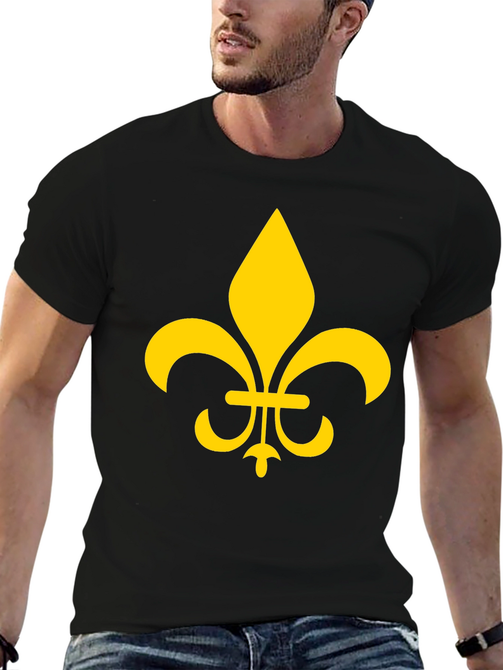 Fleur-de-Lis Graphic Tee - Stylish Black T-Shirt