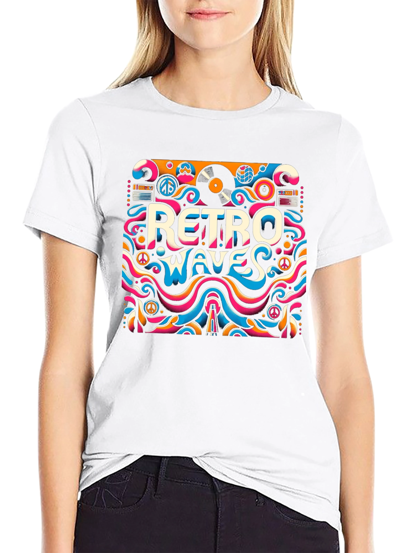 Retro Waves Graphic Tee - Psychedelic Style
