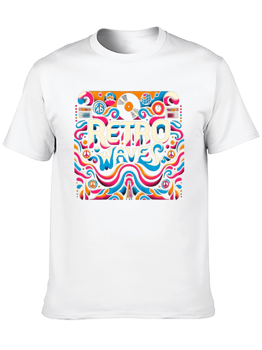 Retro Waves Graphic Tee - Psychedelic Style