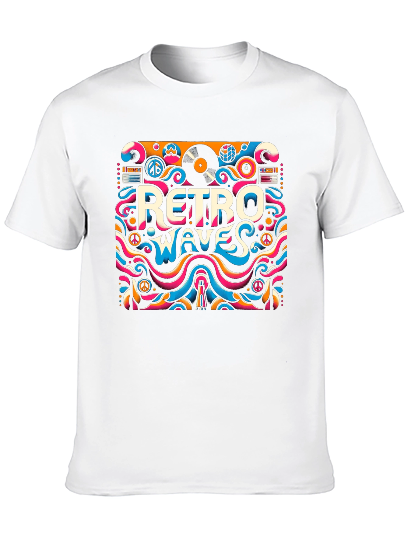 Retro Waves Graphic Tee - Psychedelic Style