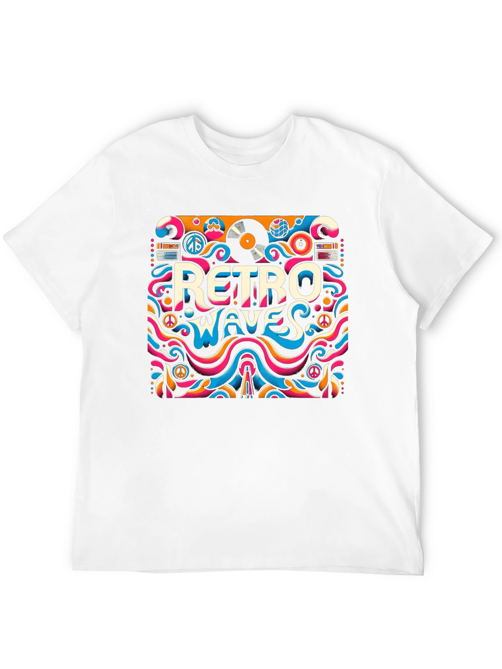 Retro Waves Graphic Tee - Psychedelic Style